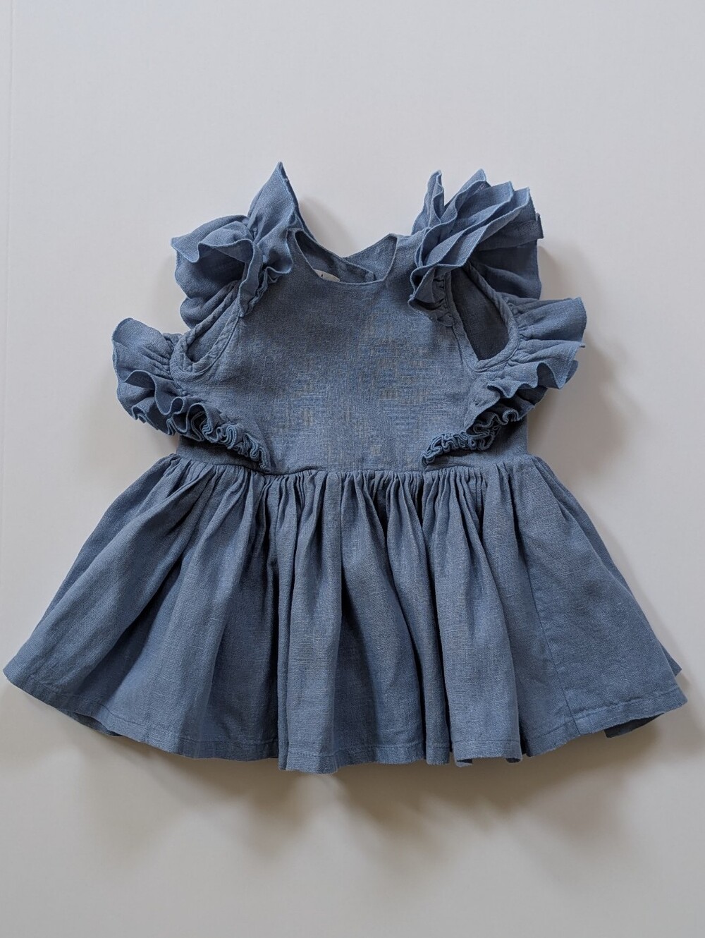Dusty Blue Linen Dress 18-24mo